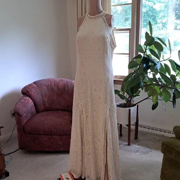 white christmas dresses Lemon Cream Sleeveless Maxi Dress-Lemon main image 0